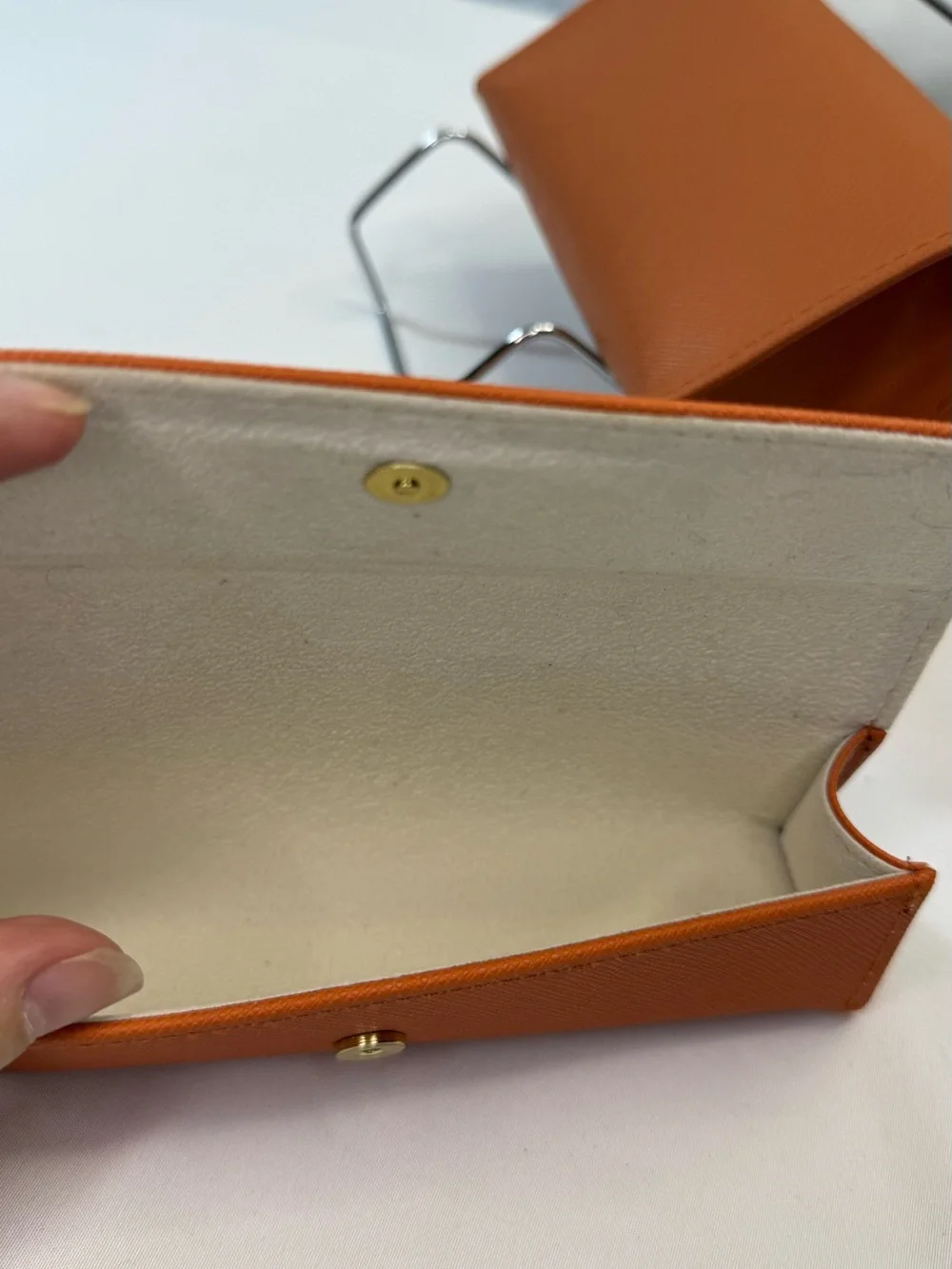 Tory Burch Orange Sunglasses Case Duo with Gold Logo